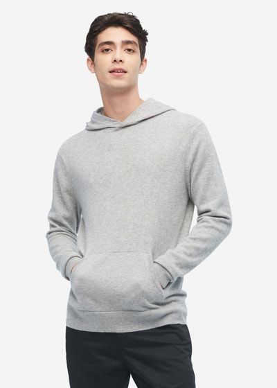 Leichter Woll-Kaschmir-Strick-Hoodie