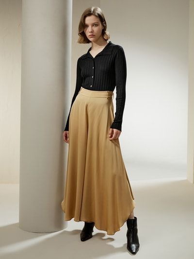 Gerippter Kaschmir-Seidenmischung Cardigan