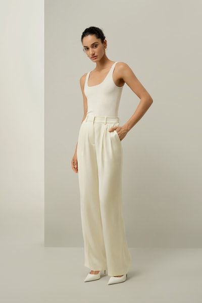 Charmeuse Seidenhose mit geradem Bein