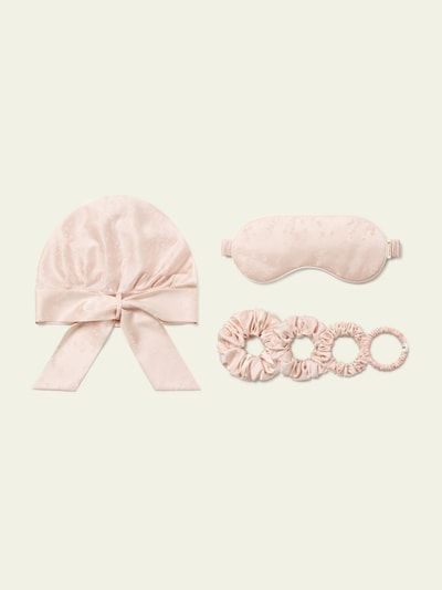 Seiden-Schlafmaske und Hauben-Set