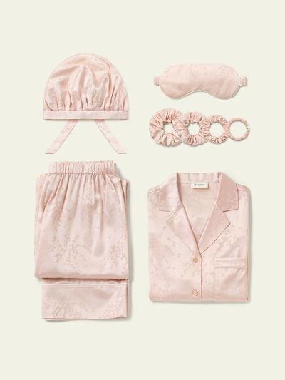 Jacquard-Seidenpyjama-Geschenkset