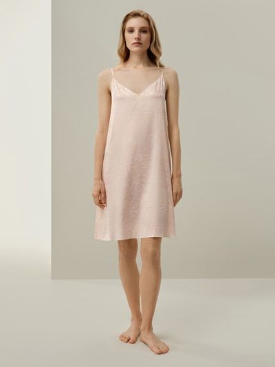 Seiden-Jacquard-Schlafkleid mit Kirschblüten