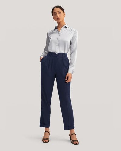 Elegante Seidenhose mit Bundfalten