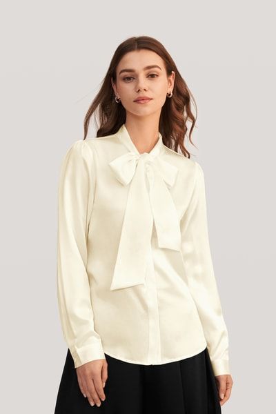 Elegante Seidenbluse mit Schluppe