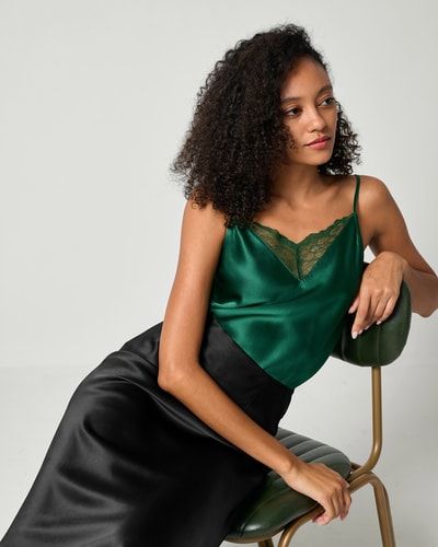 Elegantes Seiden-Camisole mit Spitze