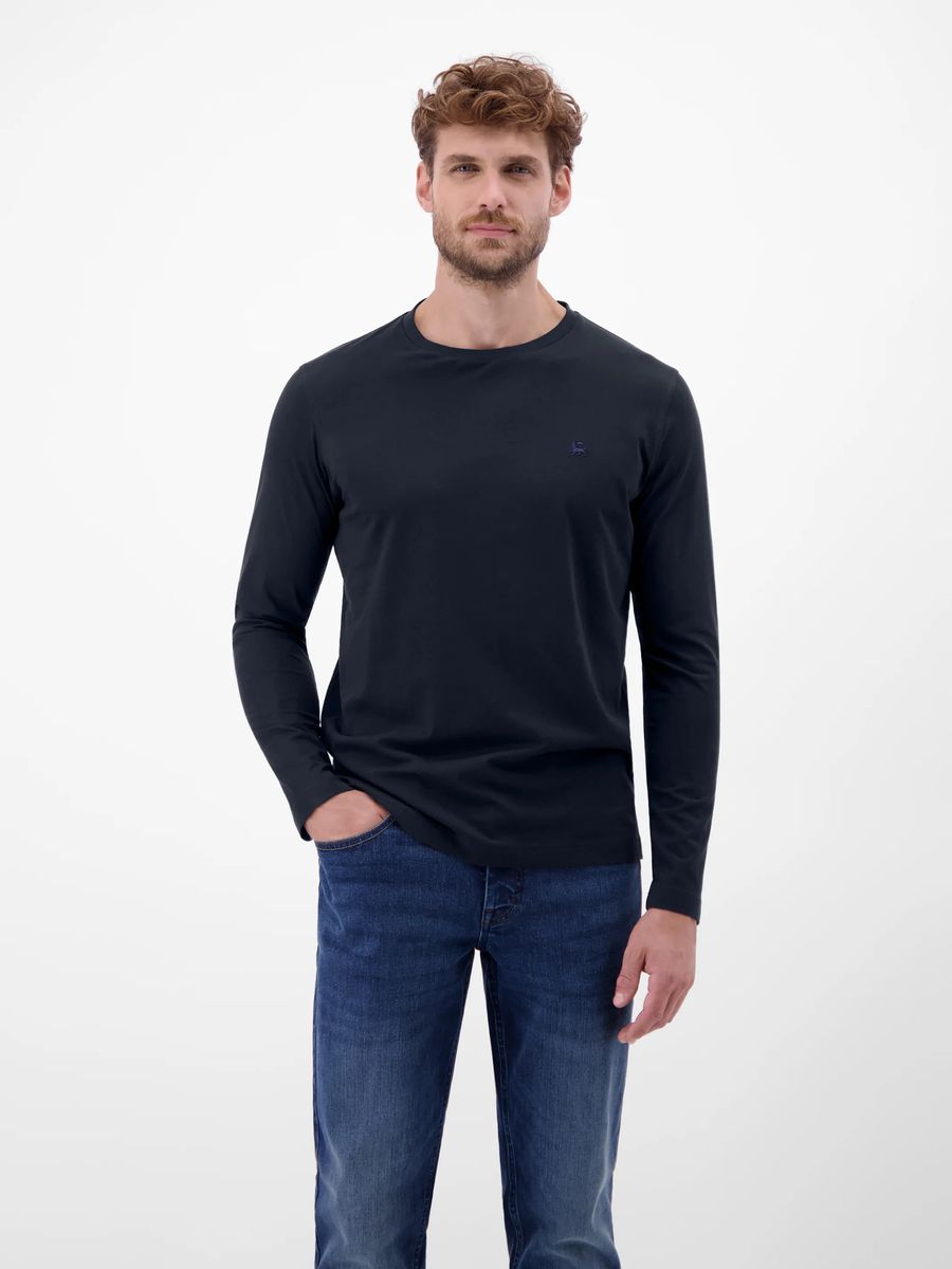 Klassisches Langarmshirt mit Rundhalsausschnitt