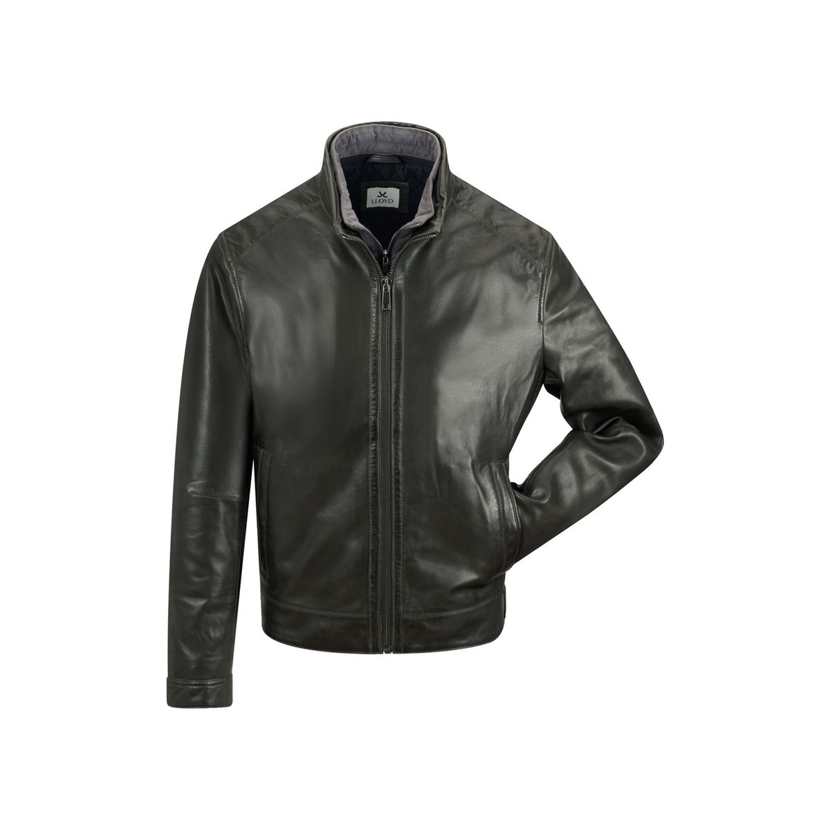 Elegante Taillierte Stehkragen-Jacke aus Glattleder