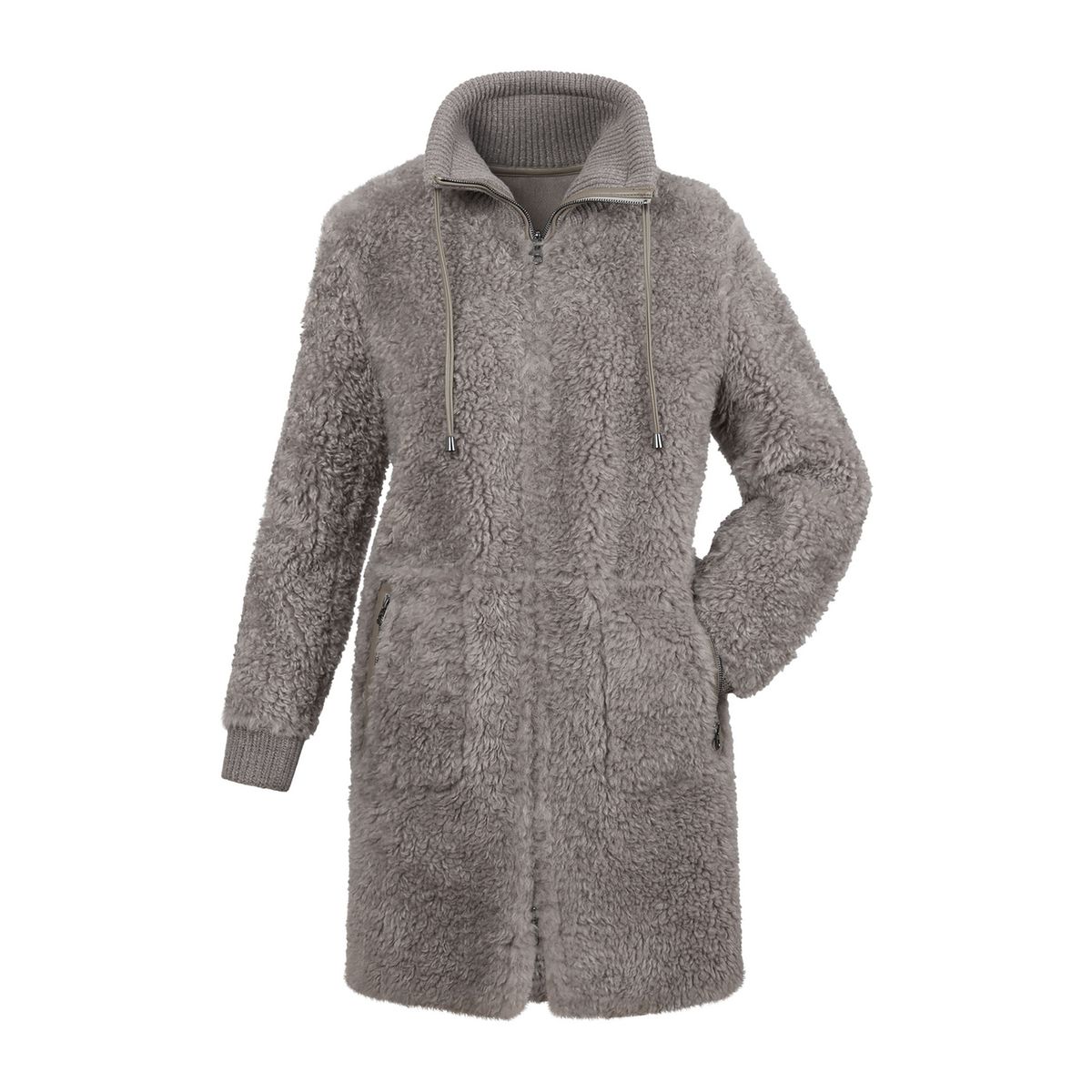 Wende-Longjacke aus Teddy-Fleece