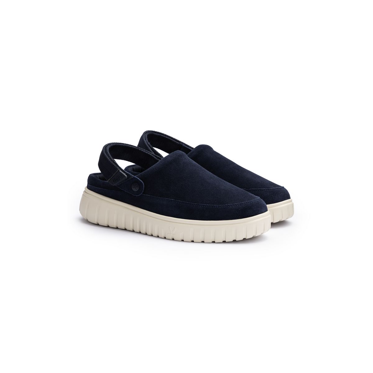 Rauleder-Slipper mit Fersenriemen