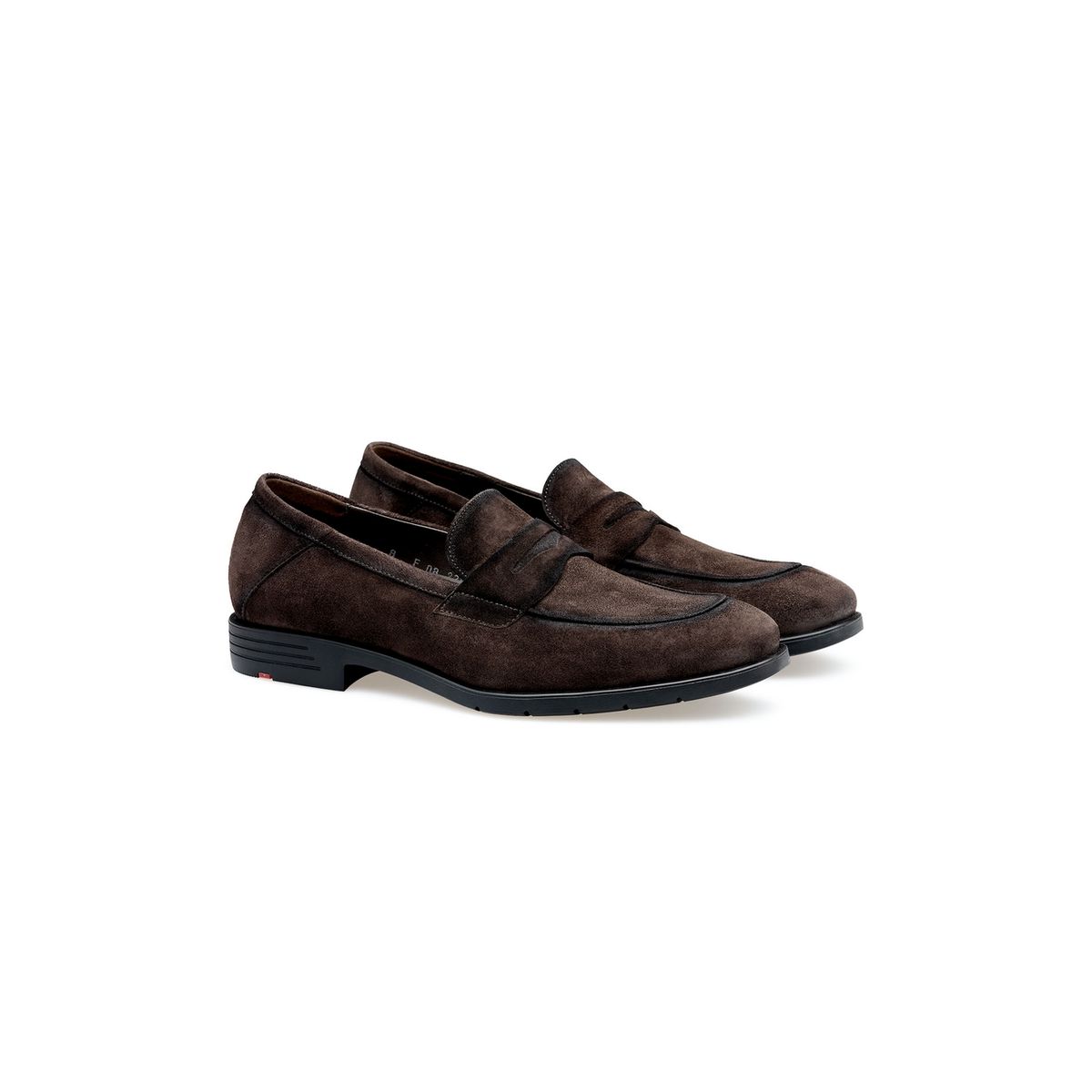 Suede Penny-Loafer mit Karree-Spitze