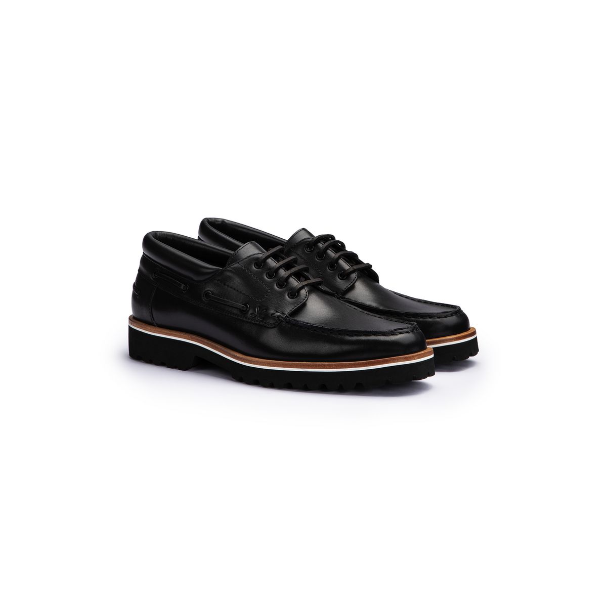 Robuste Leder-Bootsschuhe