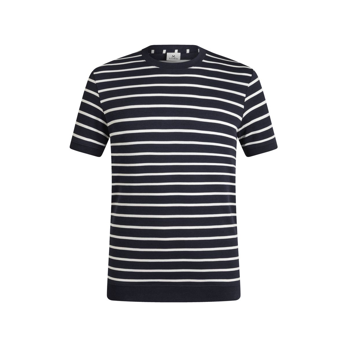 Gestreiftes Pima-Baumwoll-T-Shirt mit Rundhals