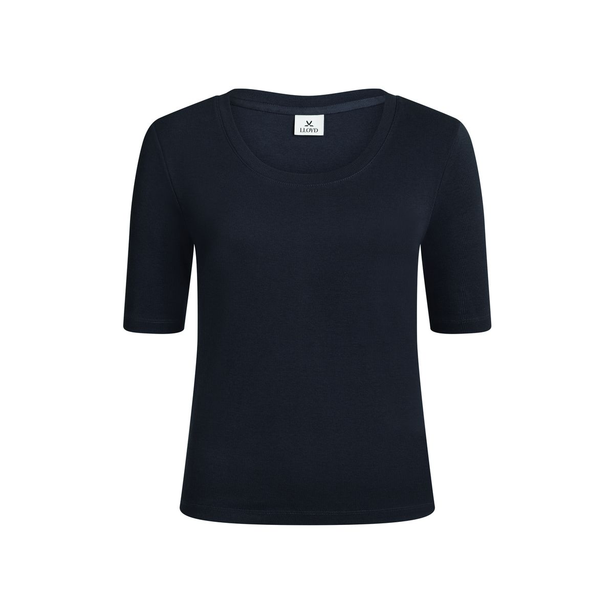 Geripptes T-Shirt mit halbem Arm