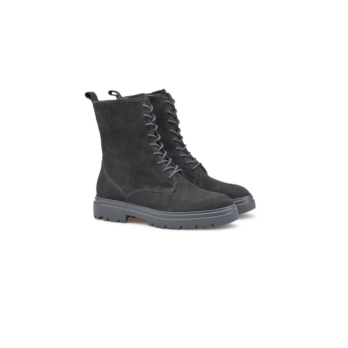 Schnürstiefeletten aus Rauleder