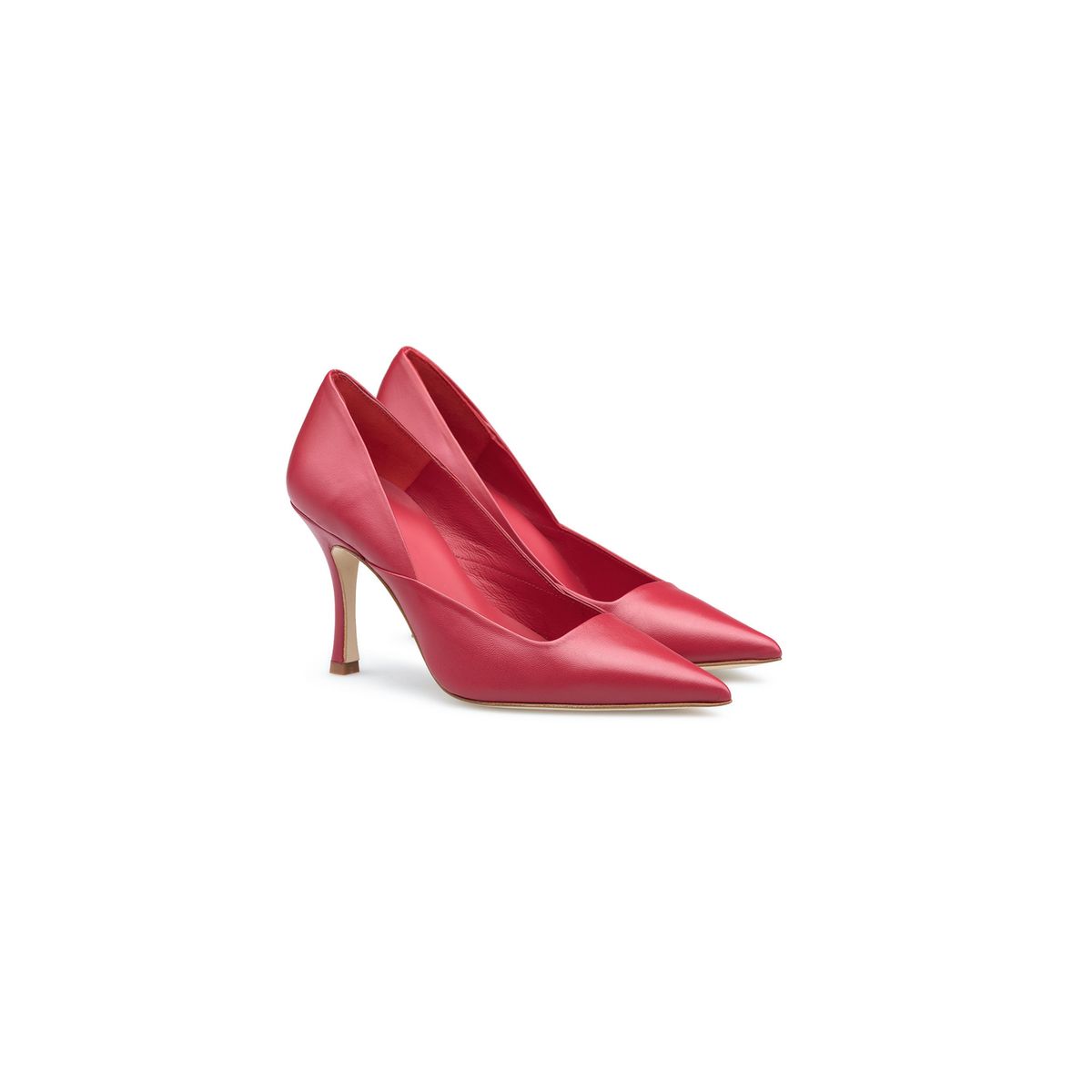 Spitz zulaufende Glattleder-Pumps