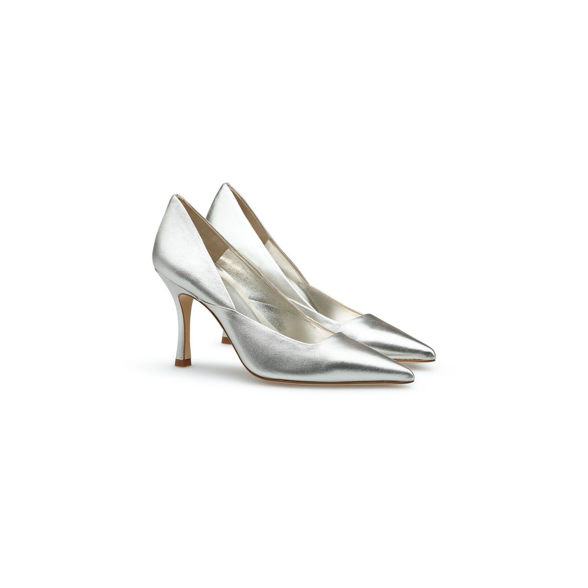Elegante Metallic-Pumps mit spitzer Kappe