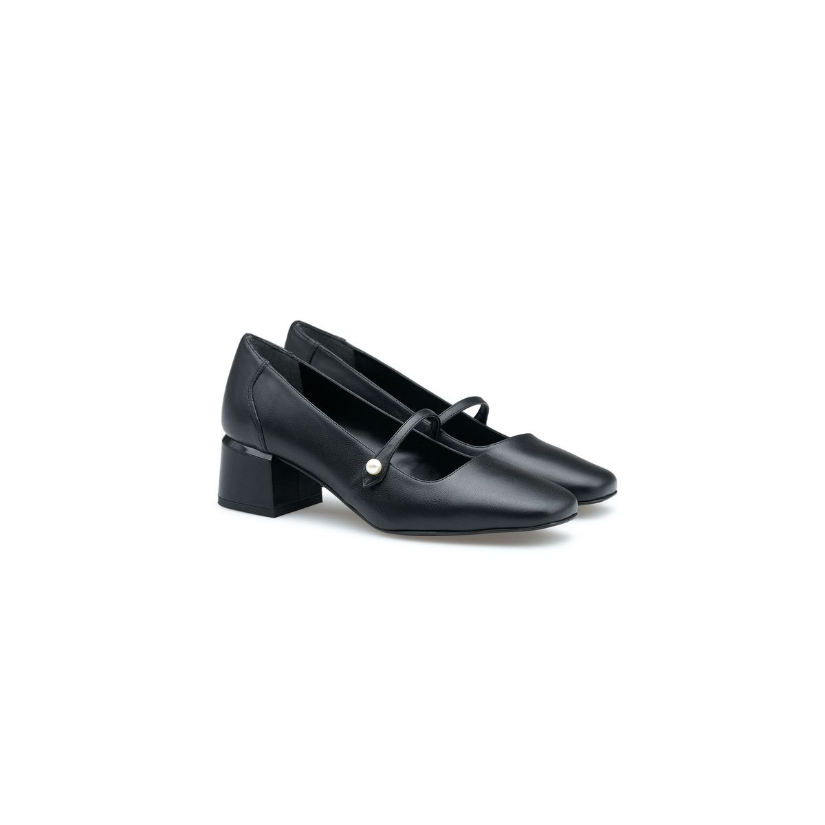 Elegante Mary-Jane Blockabsatz Pumps
