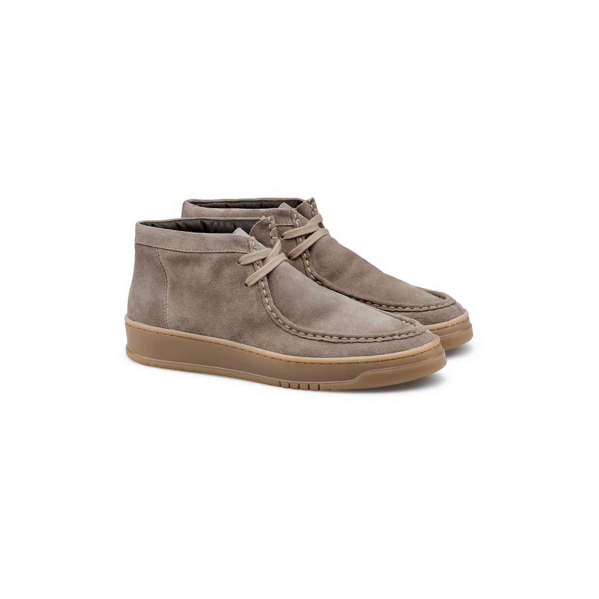 Suede-Stiefeletten mit Mokassin-Naht