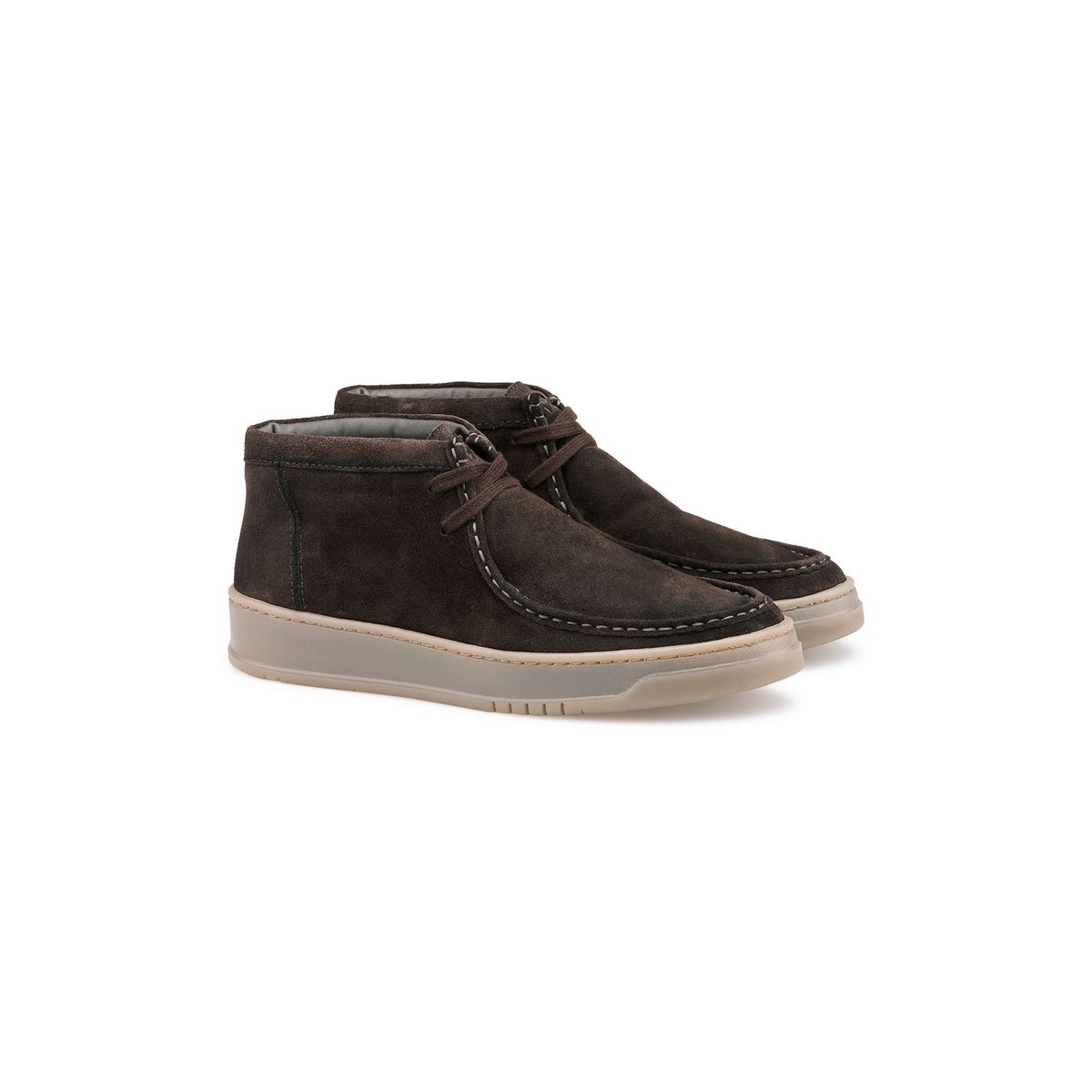 Rauleder Desert Boots mit Kontrastsohle