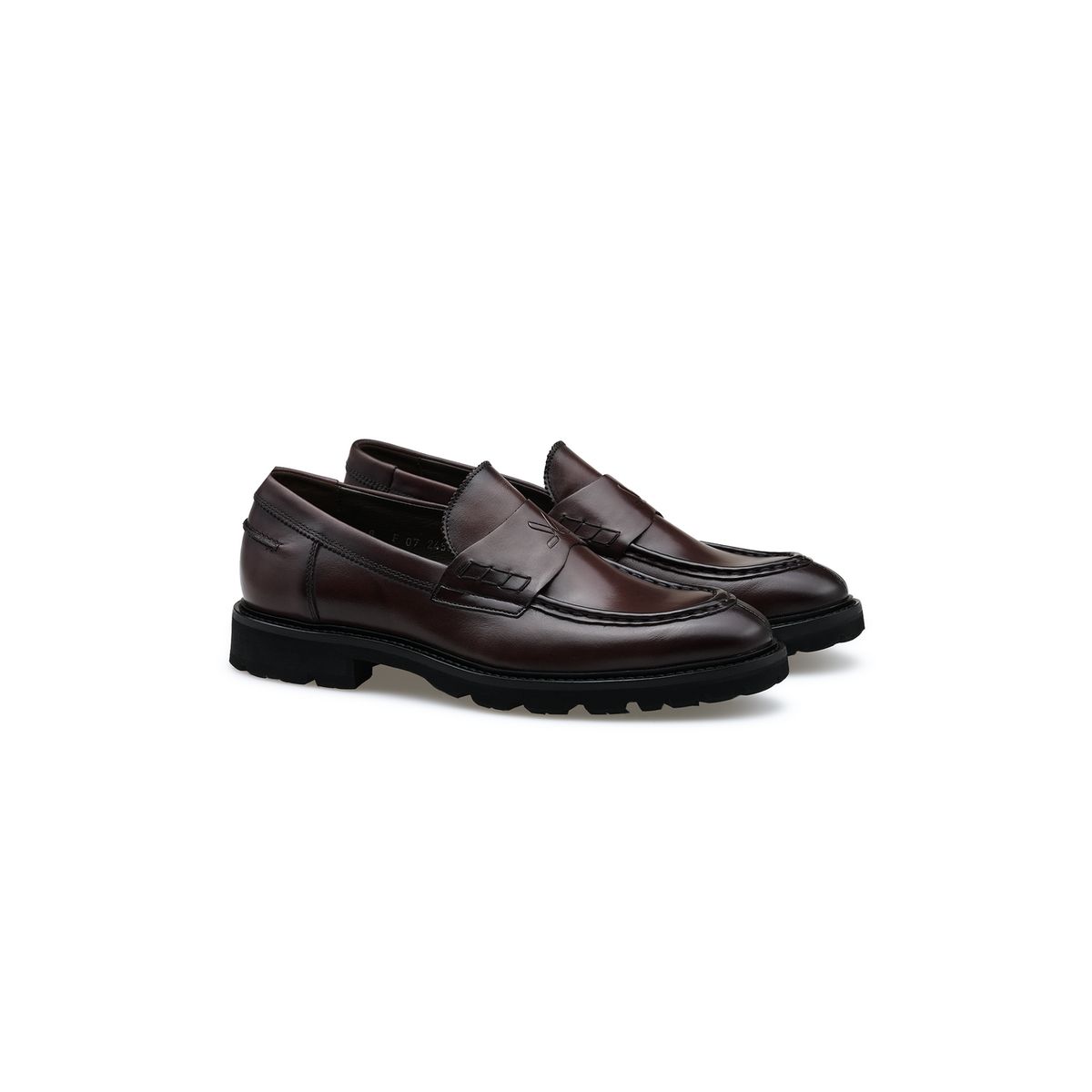 Leder-Penny-Loafer mit Profilsohle