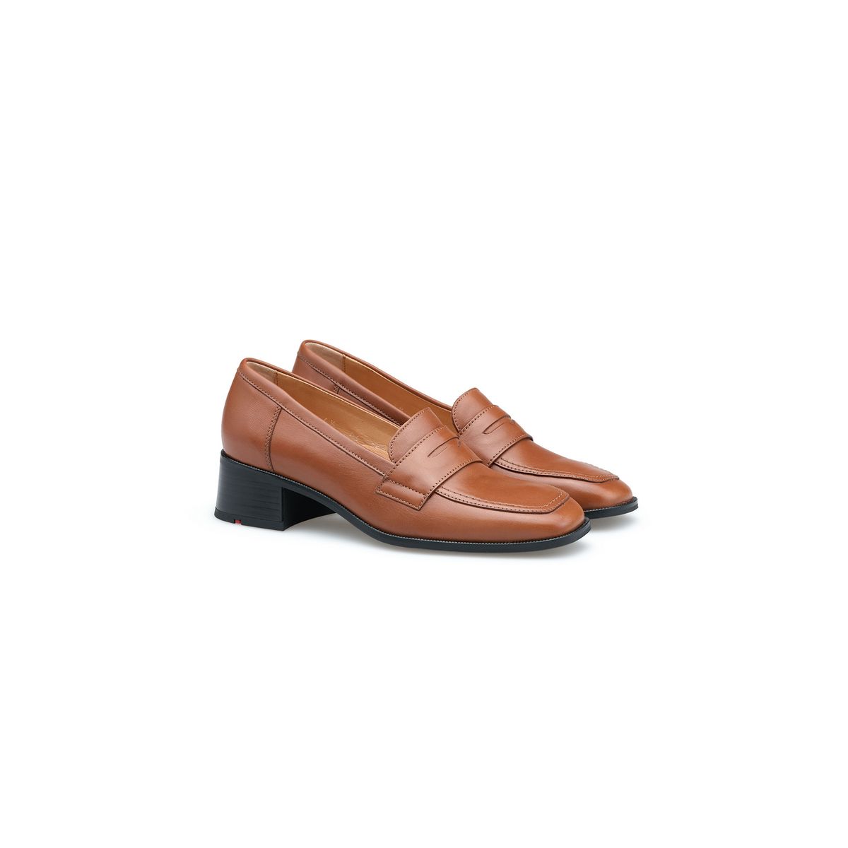 Klassische Leder-Loafer mit Karree-Spitze