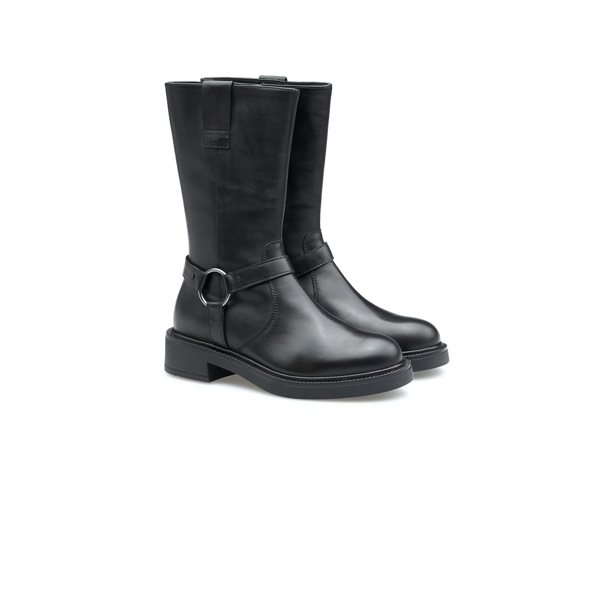 Klassische Lederstiefel mit Riemendetail