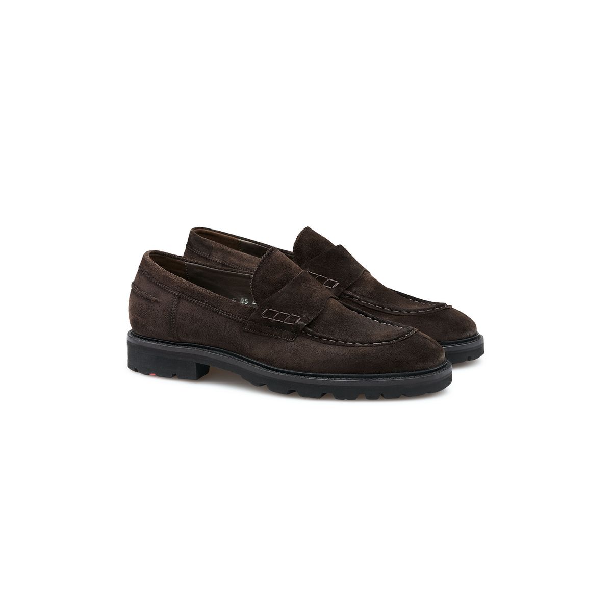 Penny-Loafer aus Rauleder mit Profilsohle
