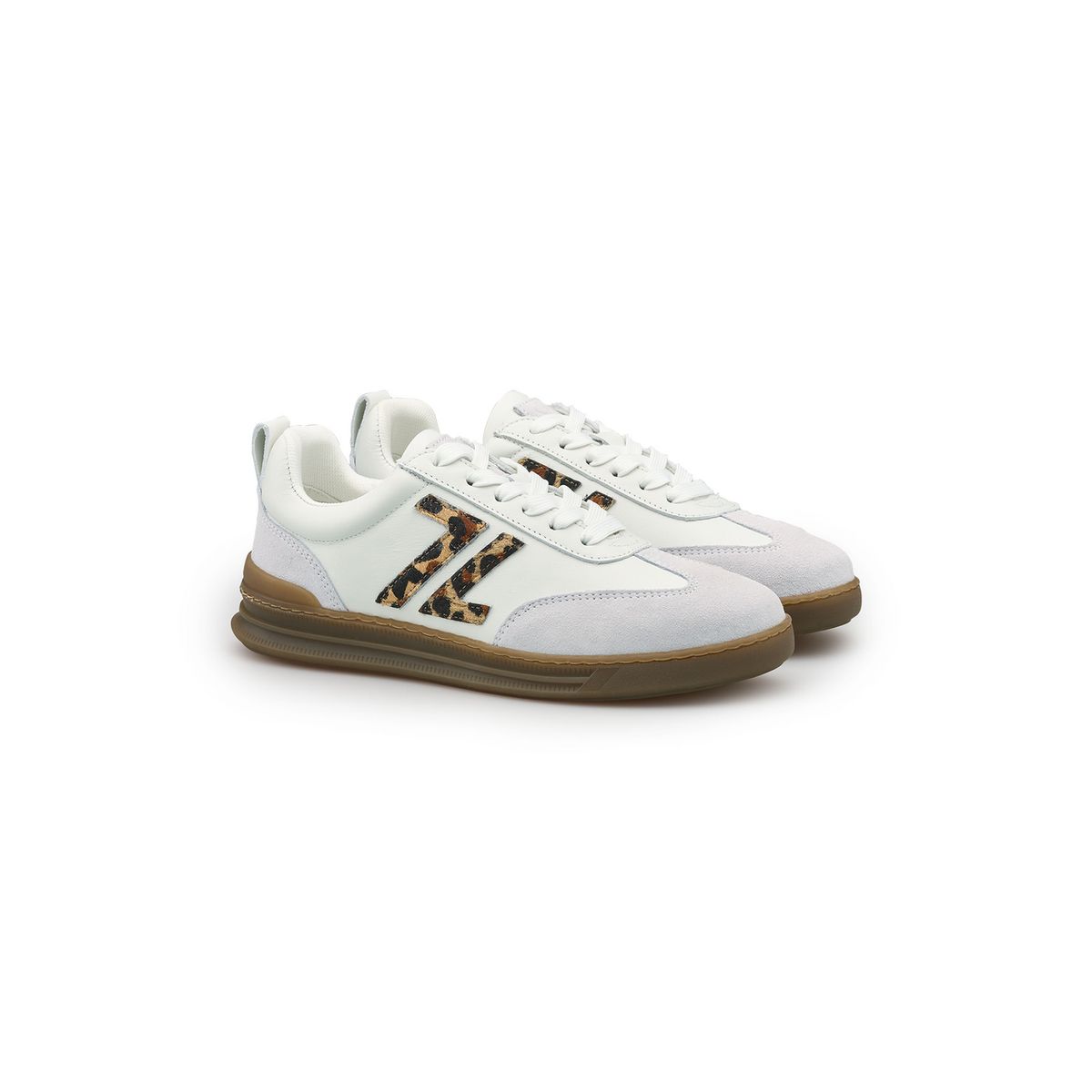 Low-Top Sneaker mit Leoparden-Details