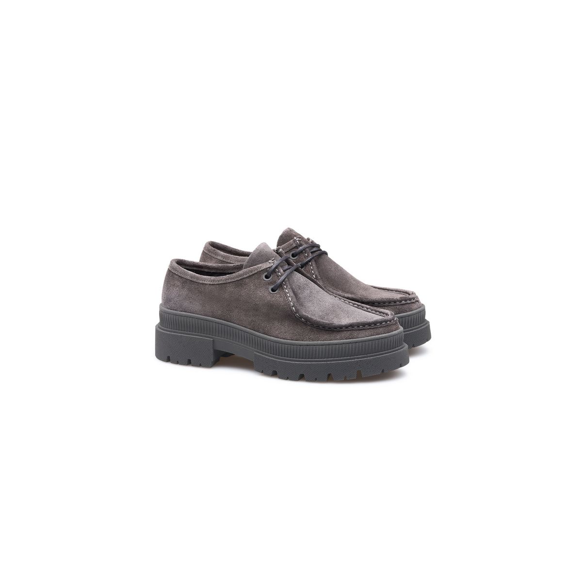 Chunky Plateau-Schnürschuhe aus Wildleder