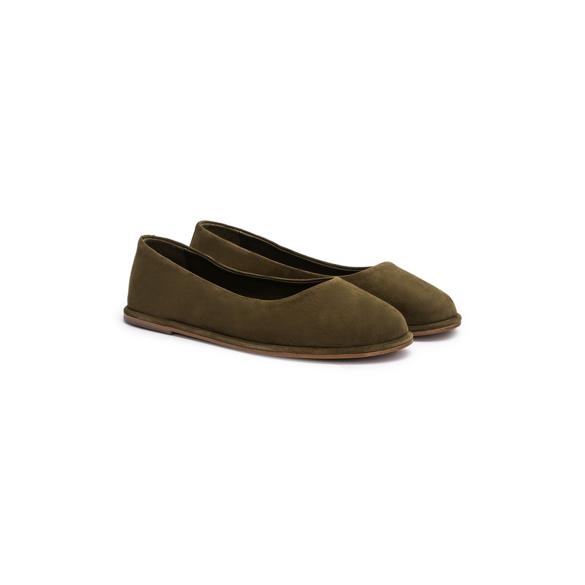Minimalistische Rauleder-Slipper mit Karree-Spitze
