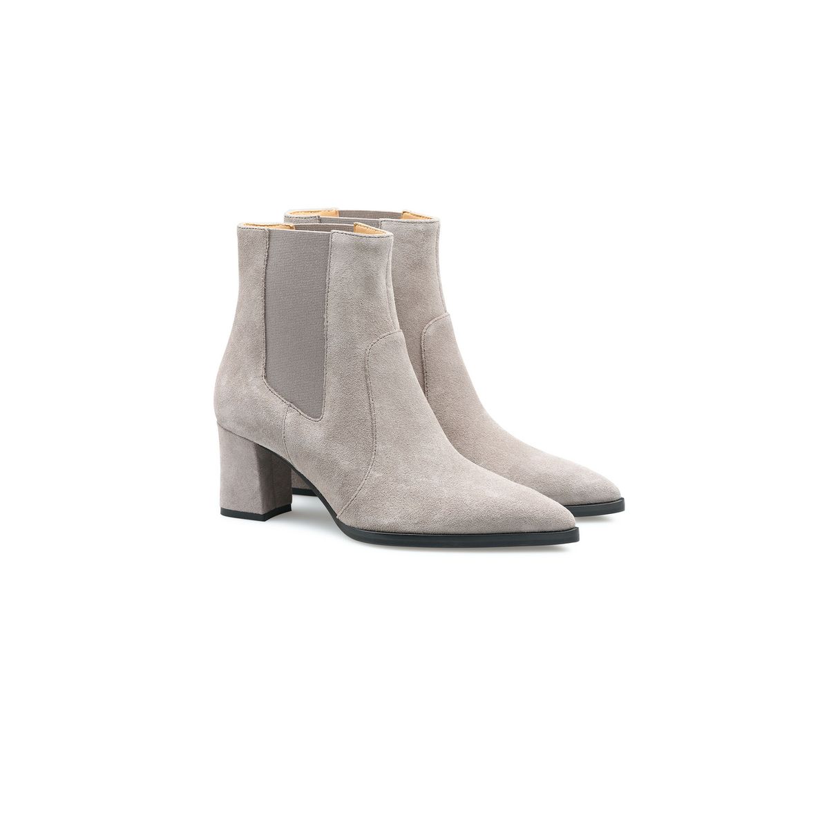 Elegante spitze Rauleder-Schlupfstiefeletten