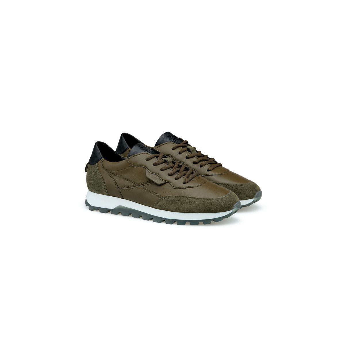 Leder-Mix Low-Top Sneaker