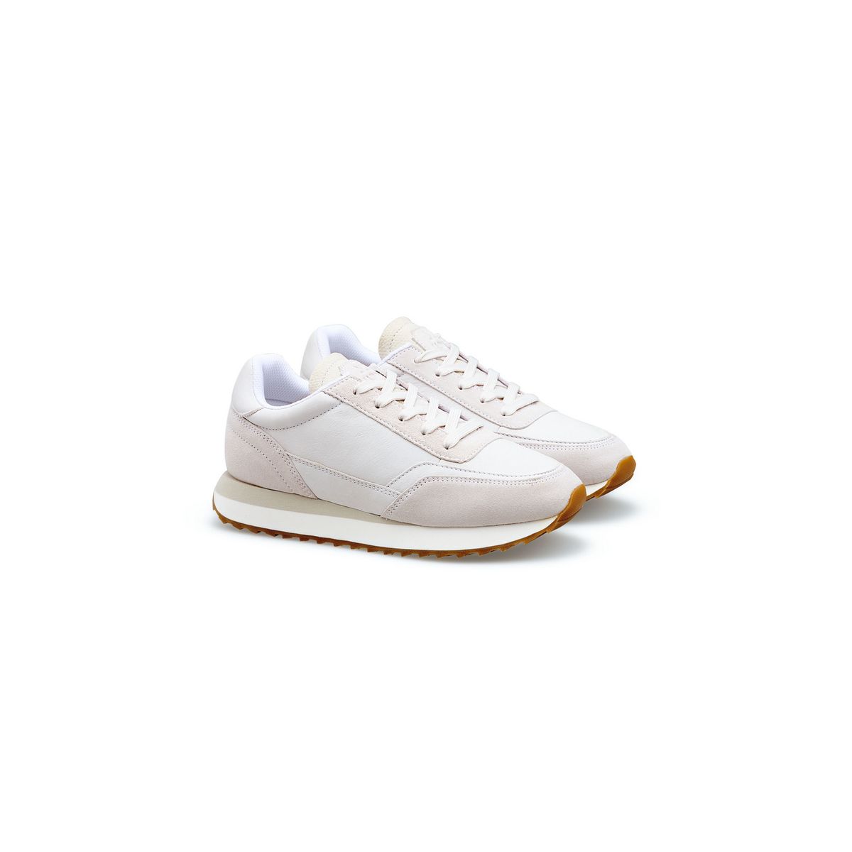 Moderner Leder-Mix Low-Top Sneaker