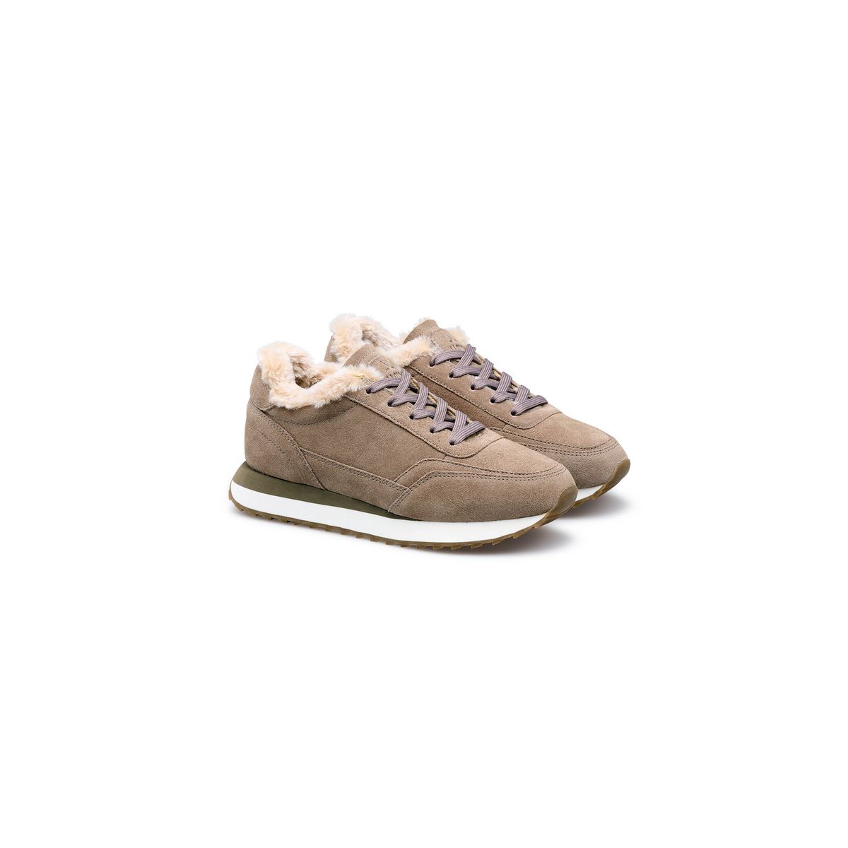 Warm gefütterte Sneaker aus Rauleder