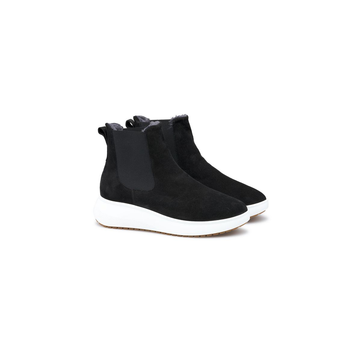 Lammfell-Gefütterte Chelsea-Boots aus Rauleder
