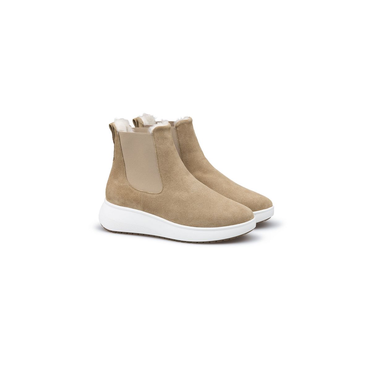 Gefütterte Chelsea Boots aus Rauleder