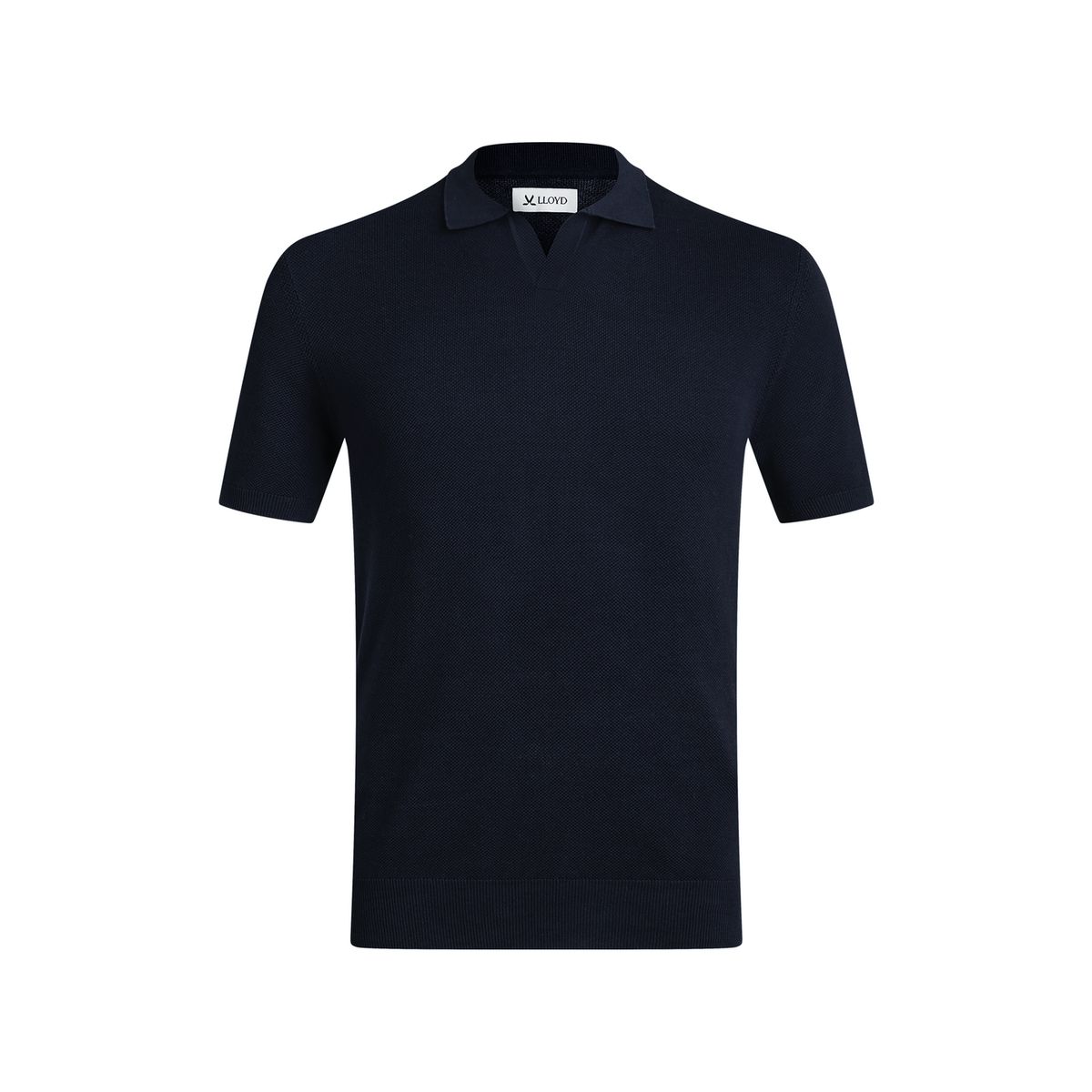 Kurzärmeliges knopfloses Strick-Poloshirt
