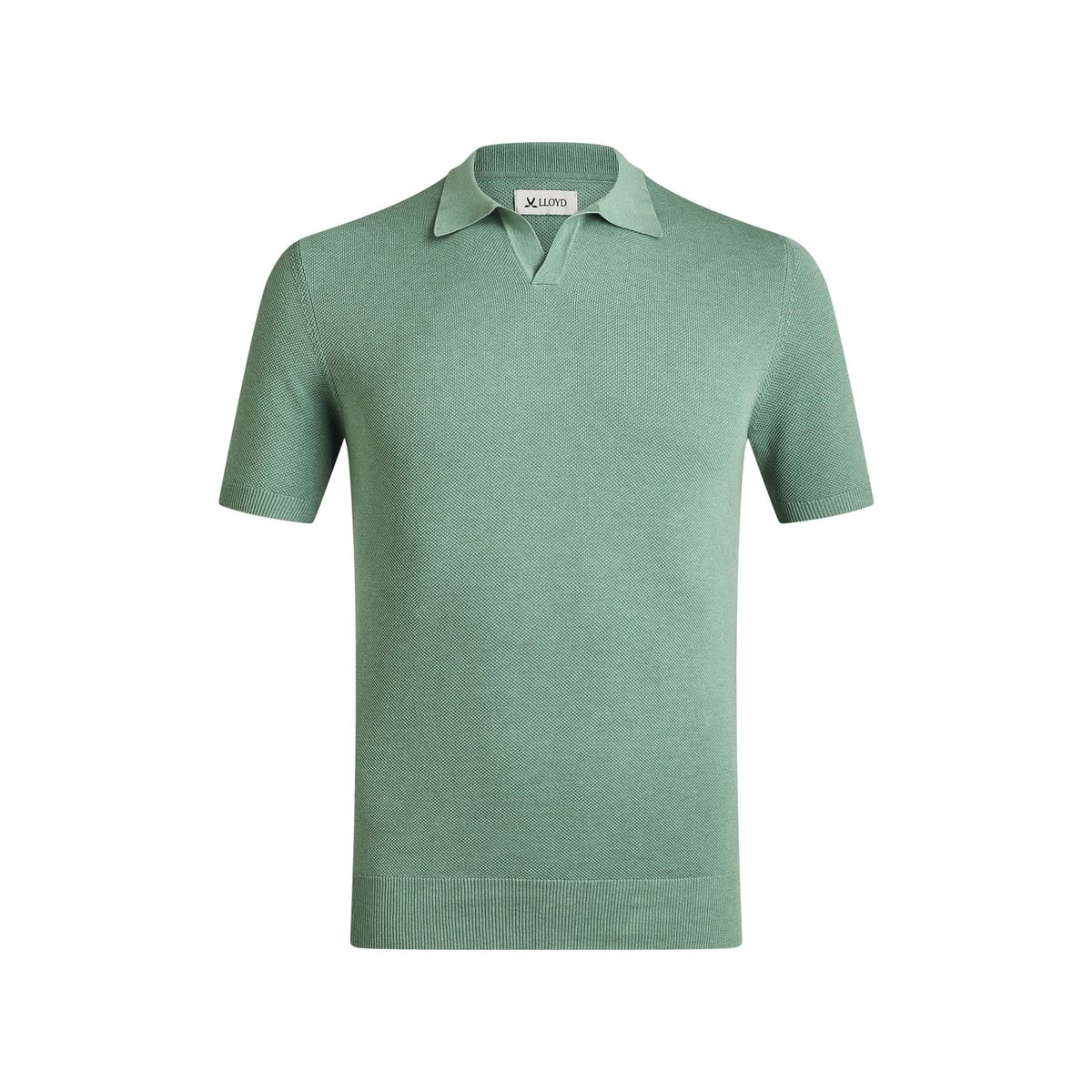 Feinstrick-Poloshirt ohne Knöpfe