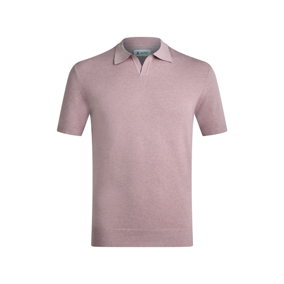 Feinstrick-Poloshirt ohne Knöpfe