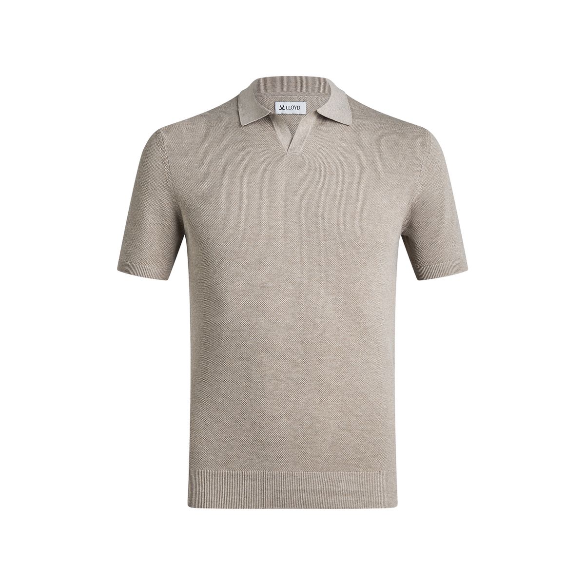 Gestricktes Poloshirt ohne Knöpfe