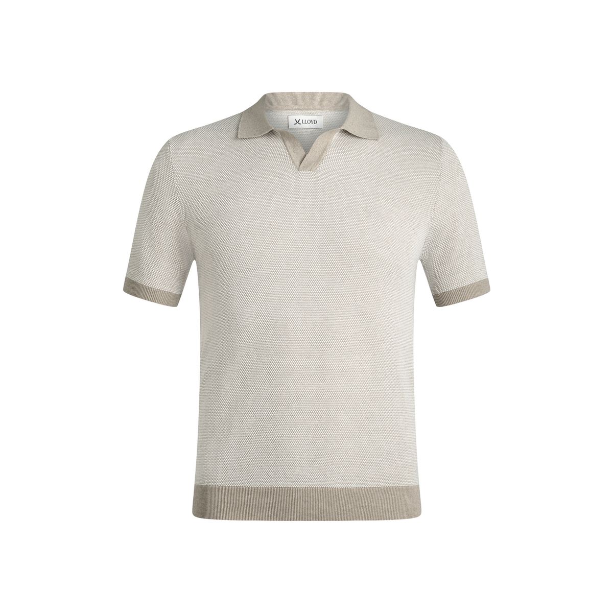 Strick-Poloshirt mit offenem Kragen