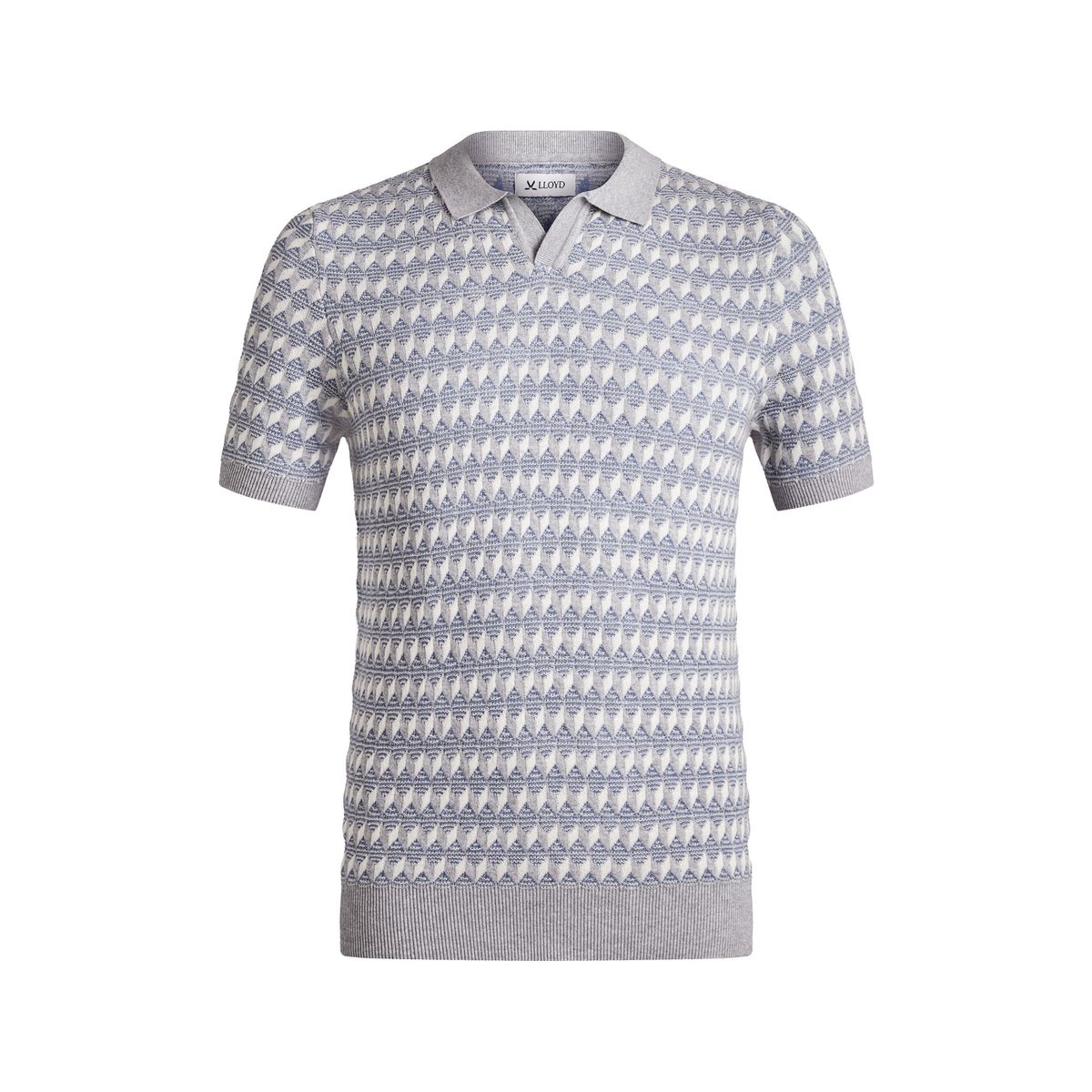 Strick-Poloshirt mit geometrischem Muster