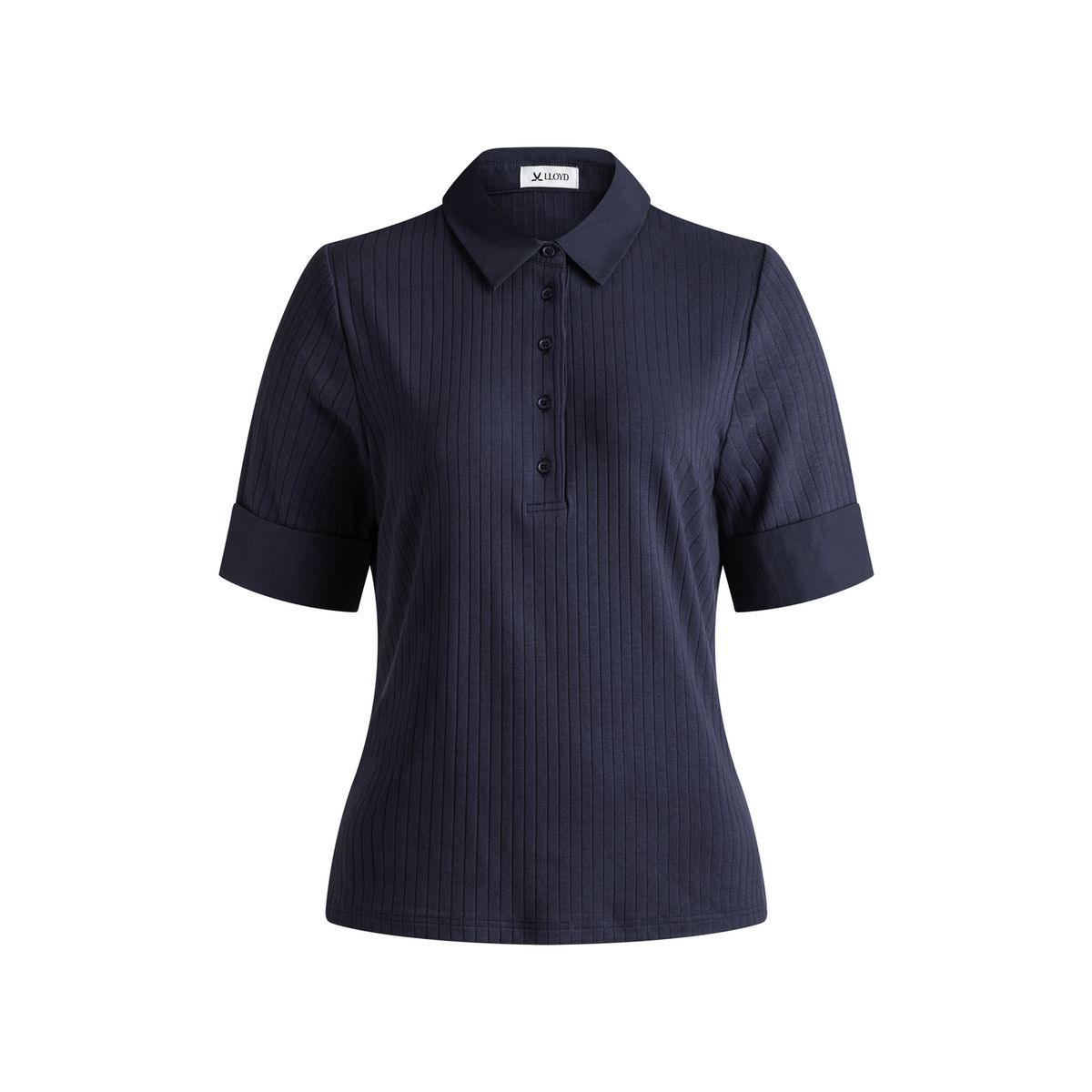 Klassisches geripptes Kurzarm-Poloshirt