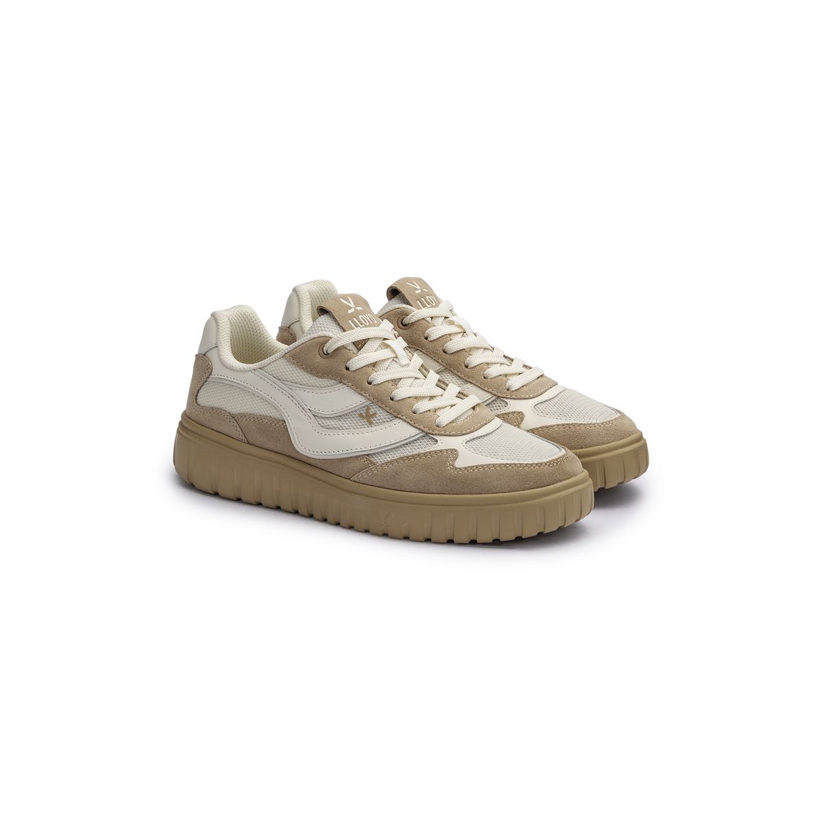 Low-Top Sneaker aus Leder und Mesh