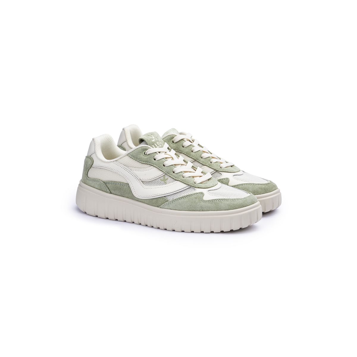 Low-Top Sneaker mit Lederkombination