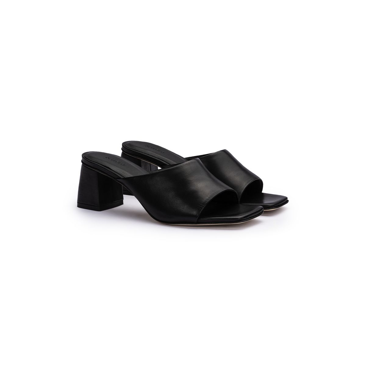 Elegante Leder-Mules mit Karree-Sohle