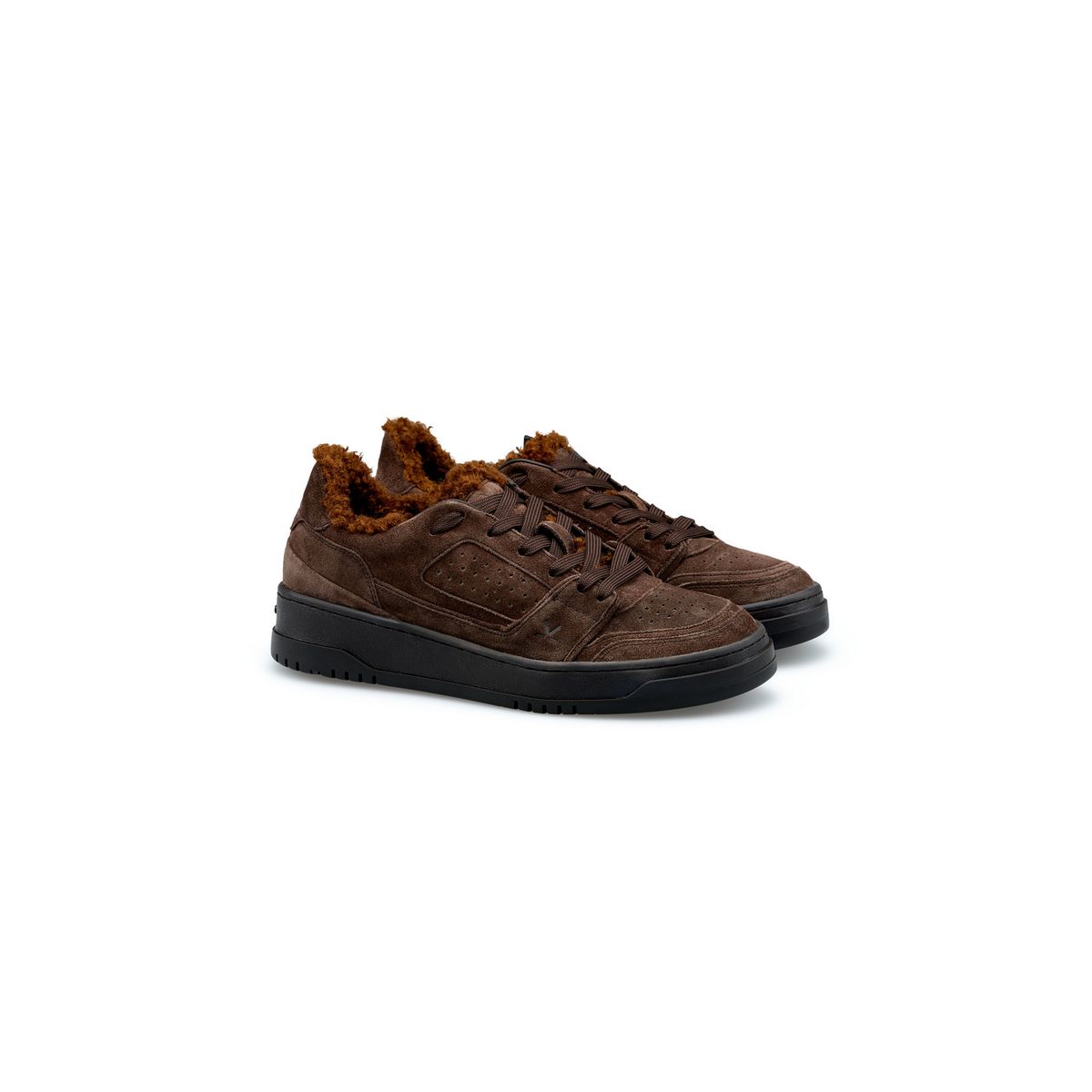 Gefütterter Wildleder-Plattform-Sneaker