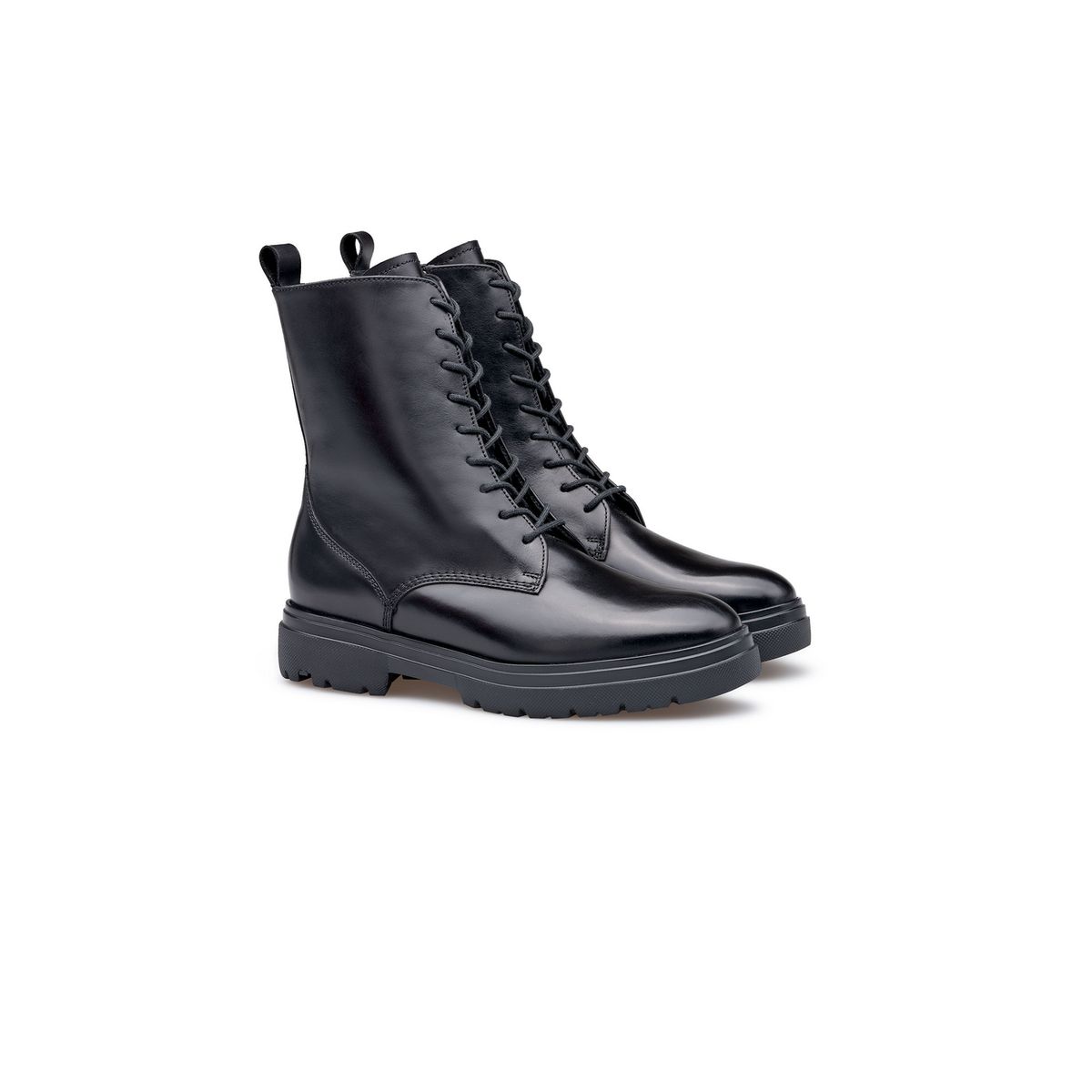 Schnürstiefeletten mit Lammfellfutter