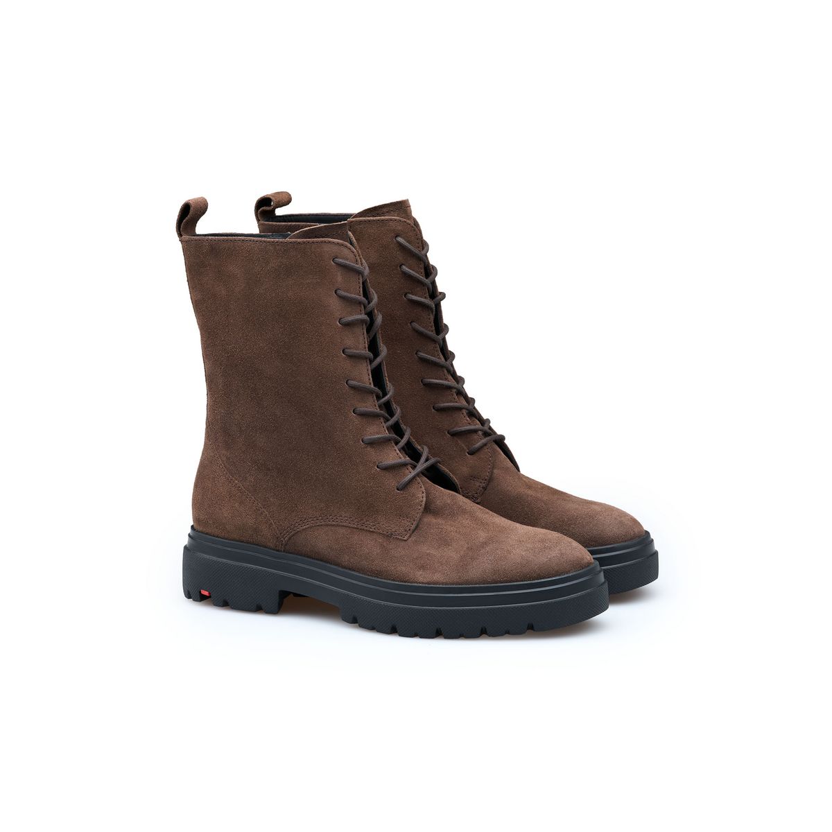 Rauleder Schnürstiefeletten mit Profilsohle
