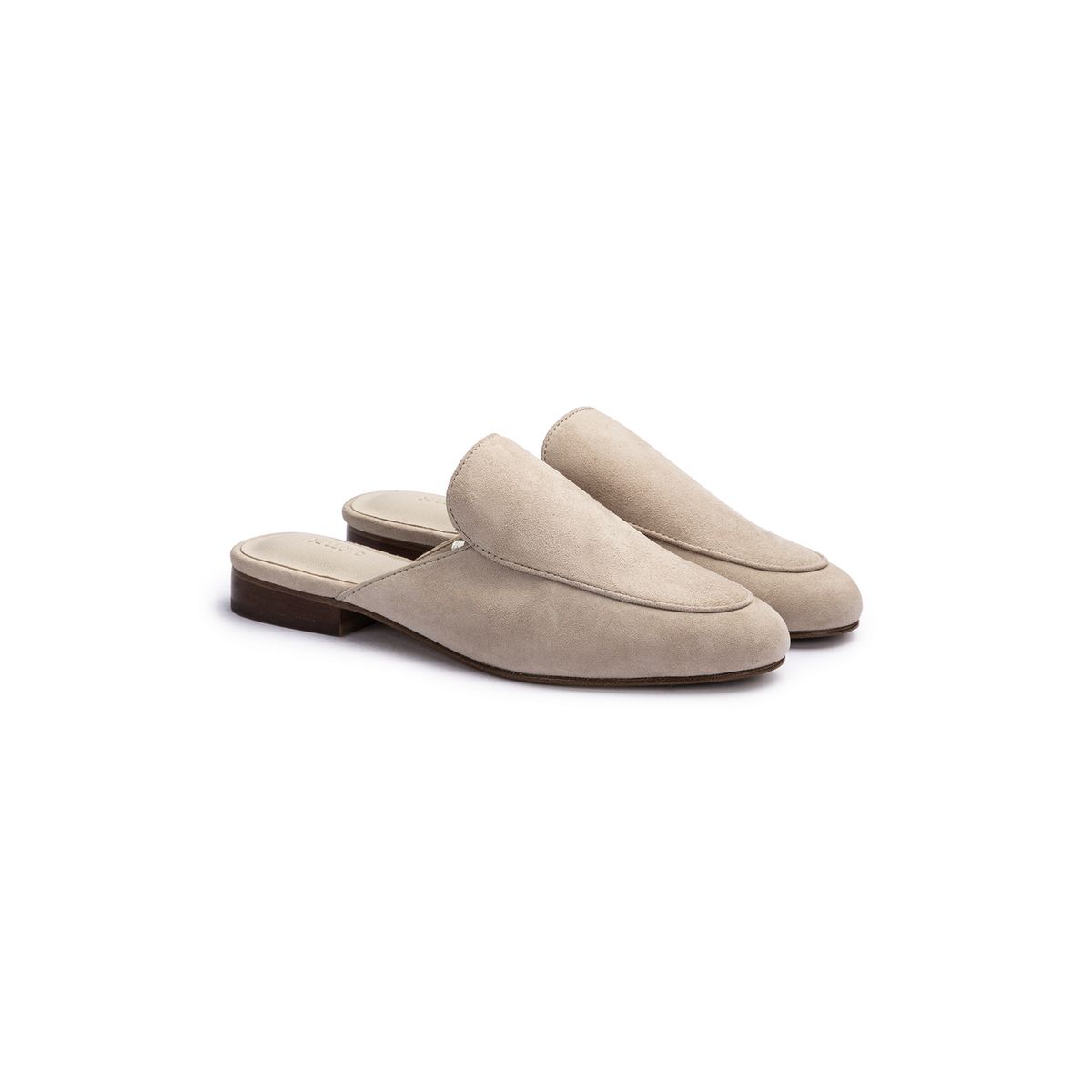 Elegante Rauleder-Slipper mit offener Ferse